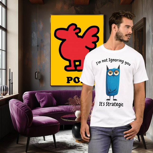 Camiseta Gato Azul Engraçado Design de Humor Original (Criador carregado)