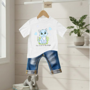 Camiseta Gato azul fofo