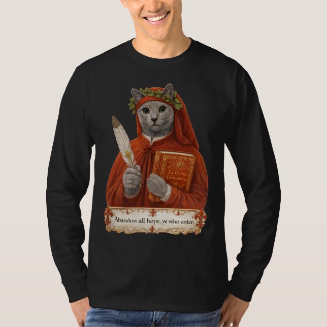 Camiseta Gato Azul Russo Dante Alighieri (Frente)