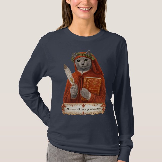 Camiseta Gato Azul Russo Dante Alighieri (Frente)