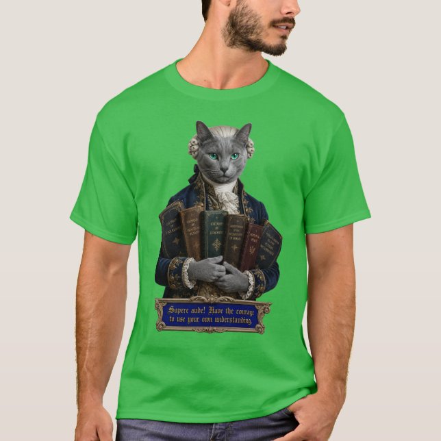 Camiseta Gato Azul Russo Immanuel Kant (Frente)