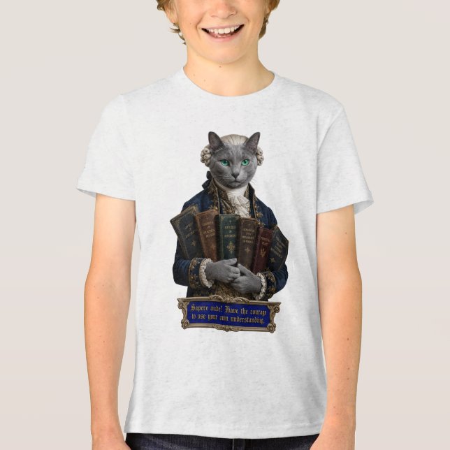 Camiseta Gato Azul Russo Immanuel Kant (Frente)