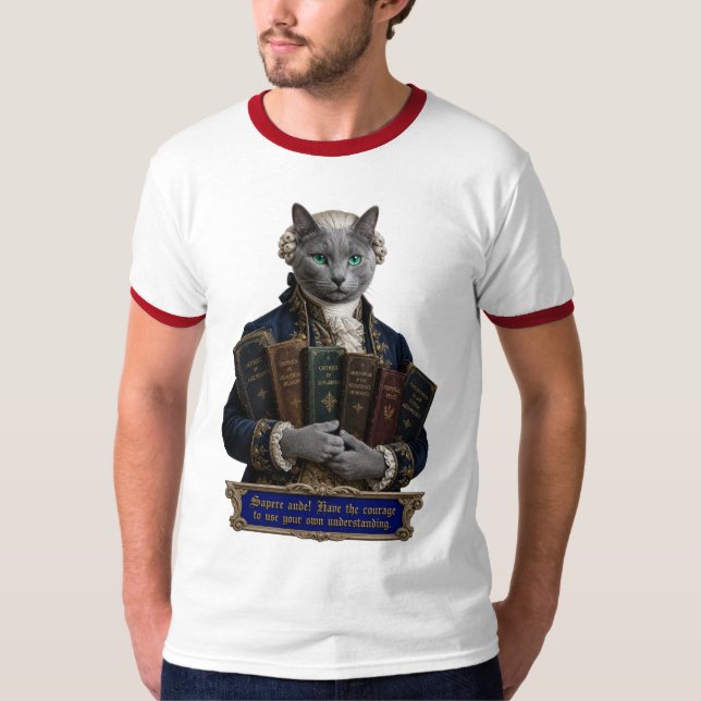 Camiseta Gato Azul Russo Immanuel Kant (Frente)