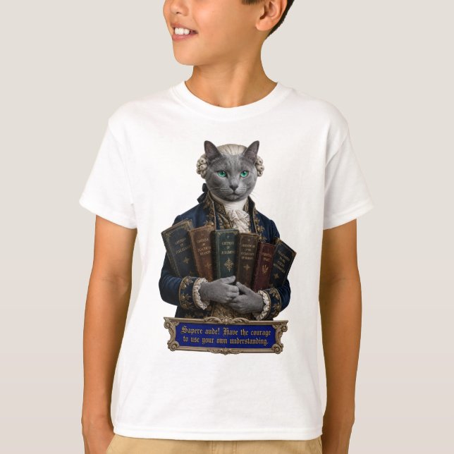 Camiseta Gato Azul Russo Immanuel Kant (Frente)