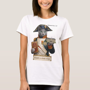 Camiseta Gato Azul Russo Napoleão Bonaparte