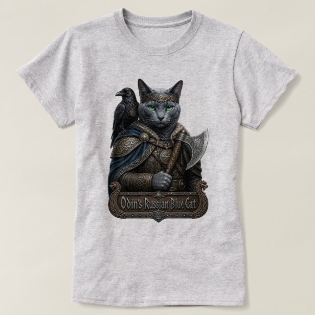 Camiseta Gato Azul Russo Nobre Odin (Frente do Design)