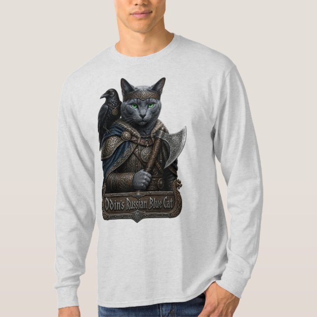 Camiseta Gato Azul Russo Nobre Odin (Frente)