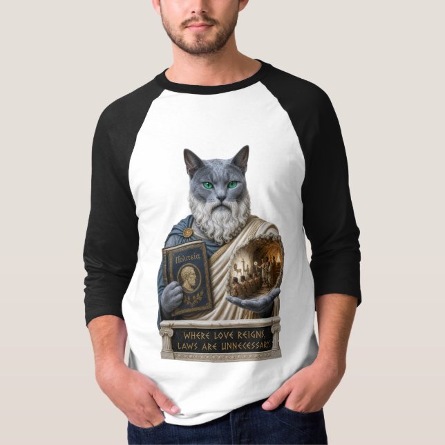 Camiseta Gato Azul Russo Plato (Frente)