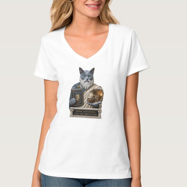 Camiseta Gato Azul Russo Plato (Frente)