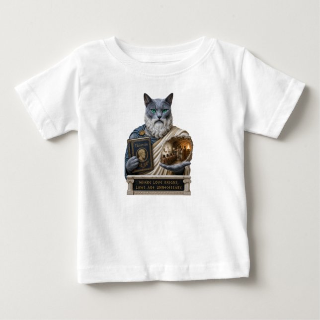 Camiseta Gato Azul Russo Plato (Frente)