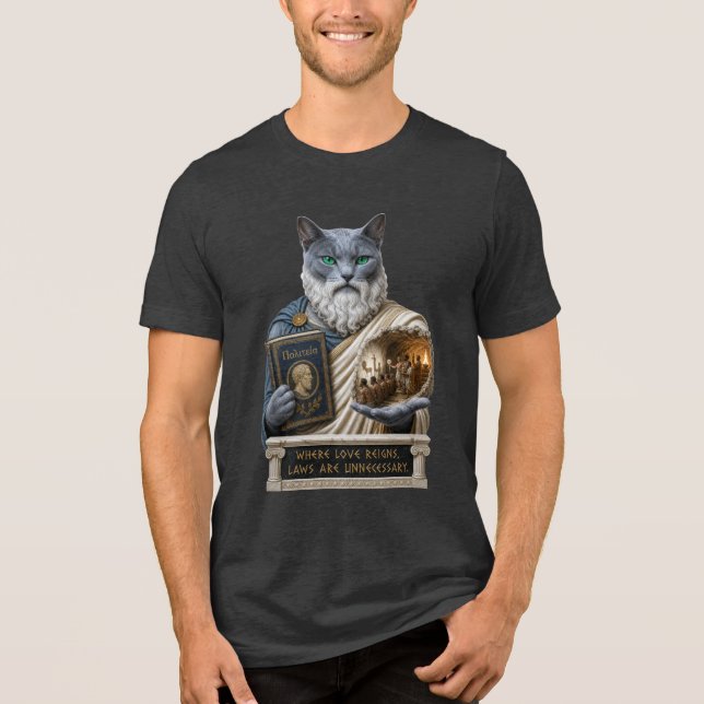 Camiseta Gato Azul Russo Plato (Frente)