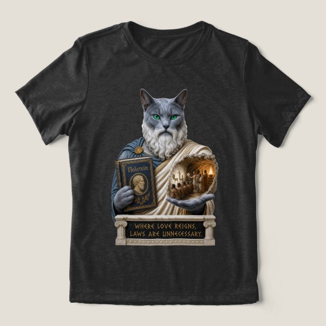 Camiseta Gato Azul Russo Plato (Design frontal)