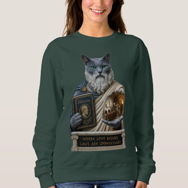 Camiseta Gato Azul Russo Plato (Frente)
