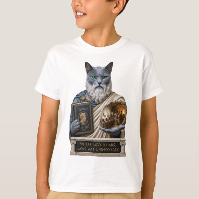 Camiseta Gato Azul Russo Plato (Frente)