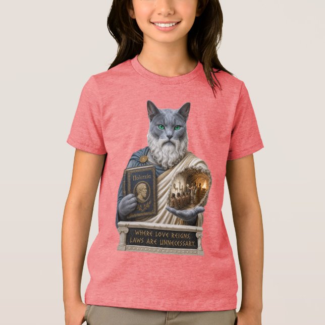 Camiseta Gato Azul Russo Plato (Frente)