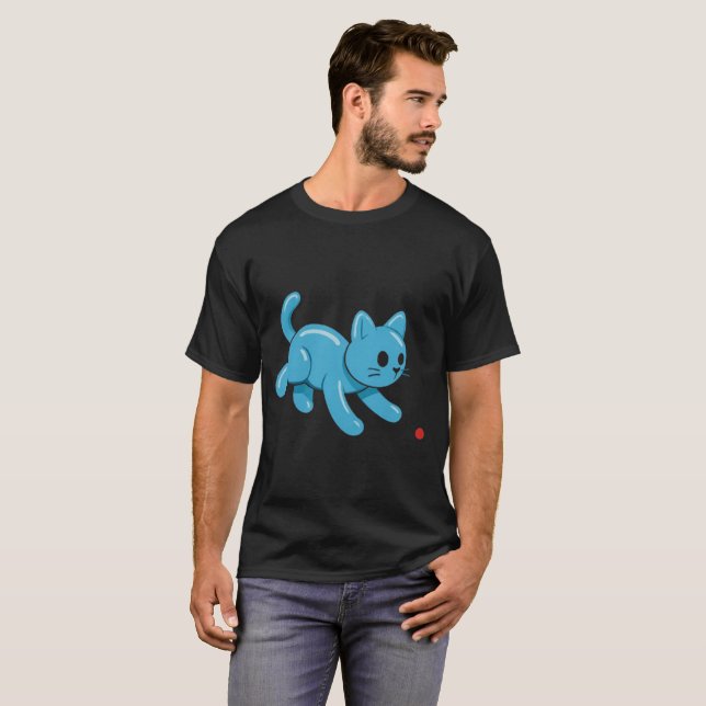 Camiseta Gato Balão vs. Ponto de Laser (Frente Completa)