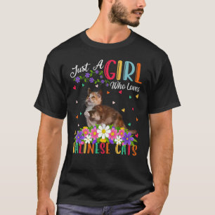 Camiseta Gato Balinês Apenas Uma Menina Que Ama Gatos Balin