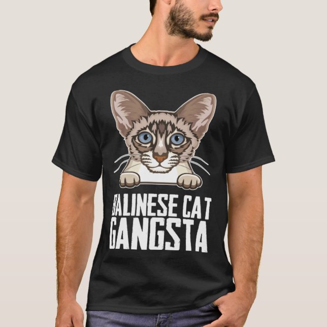 Camiseta gato balinês gangsta (Frente)