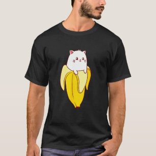 Camiseta Gato Banana Adorador de Gatinhos Divertido Neko D