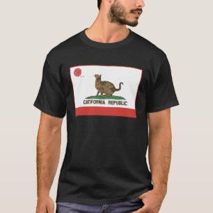 Camiseta Gato Bandeira da Califórnia Estado americano Cal