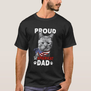 Camiseta Gato Bandeira Dos EUA Orgulhoso Por Ser Um America