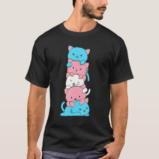 Camiseta Gato Bandeira Transgênero Lgbt Gatos Mês do Orgulh