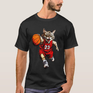 Camiseta Gato Basquetebol Basquetebol Jogador Gato