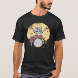 Camiseta Gato Baterista