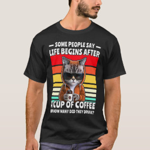 Camiseta Gato Bebe Café Pessoas da Manhã Gatos 4