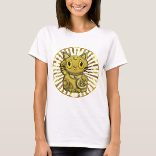 Camiseta Gato Beckoning afortunado Dourado de Maneki Neko