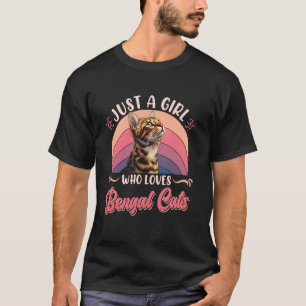 Camiseta Gato Bengal APENAS UMA GAROTA QUE AMA GATOS BENGAL