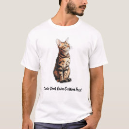 Camiseta Gato Bengal Crie Seu Próprio Texto Personalizado 
