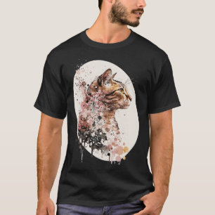 Camiseta Gato Bengal Fofo Flor de Cerejeira Japonesa Sakura