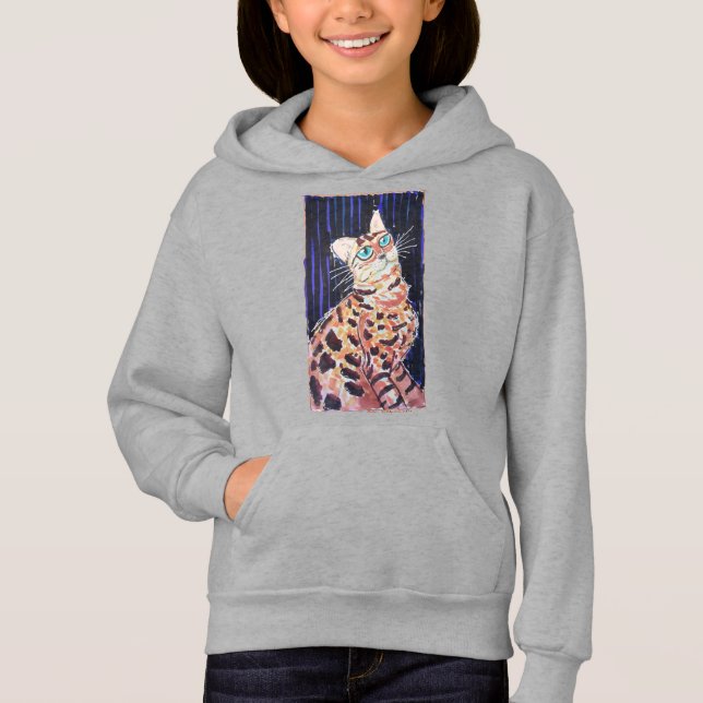 Camiseta Gato Bengal Neon Noir (Frente)