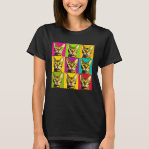 Camiseta Gato Bengal Pop Art Desenho Gráfico Colorido