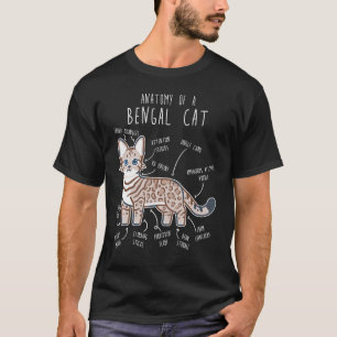 Camiseta Gato Bengal Snow Seal Lynx Anatomia, Pet Divertido
