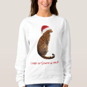 Camiseta Gato Bengala Engraçado no Presente de Natal do Pap