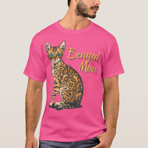 Camiseta Gato Bengala Mãe I Família Animal Doméstico Amigo