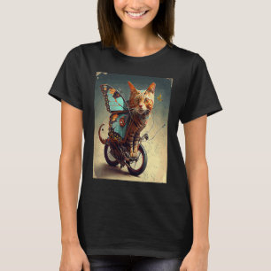 Camiseta Gato Bicicleta Borboleta