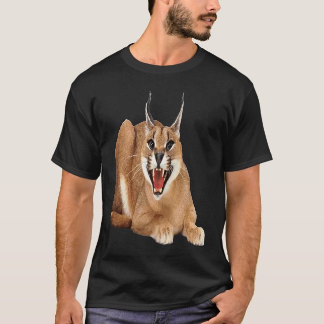 Camiseta Gato Big Floppa Cat caracal (Frente)