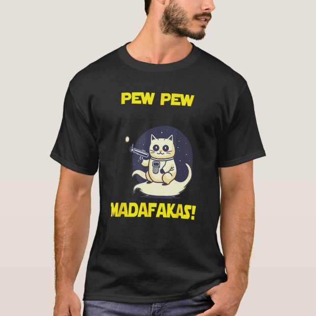 Camiseta Gato Birman Astronauta Espacial Pew Madafakas (Frente)