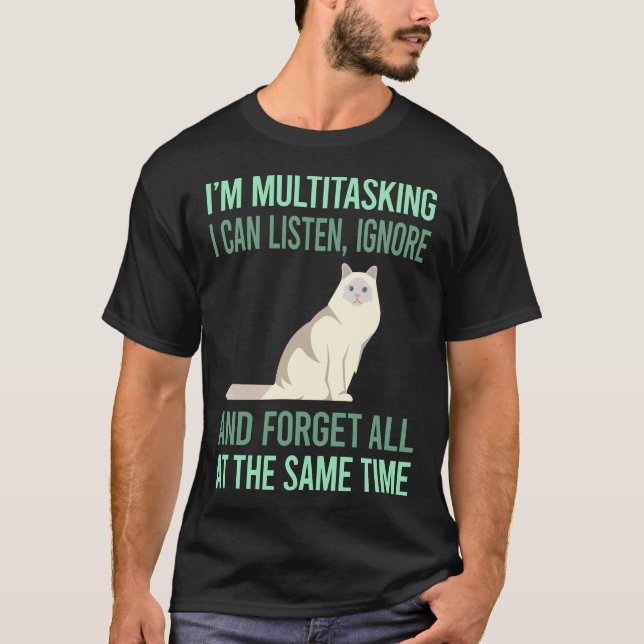 Camiseta Gato Birman Multitarefa 01 (Frente)