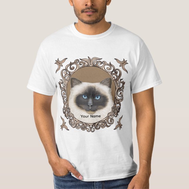 Camiseta Gato Birman Ornado  (Frente)