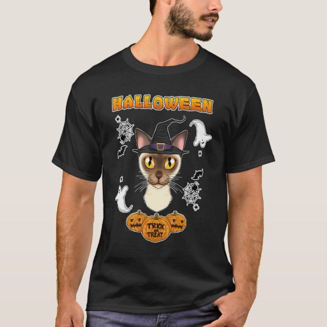 Camiseta Gato Birmanês I Feliz Halloween (Frente)