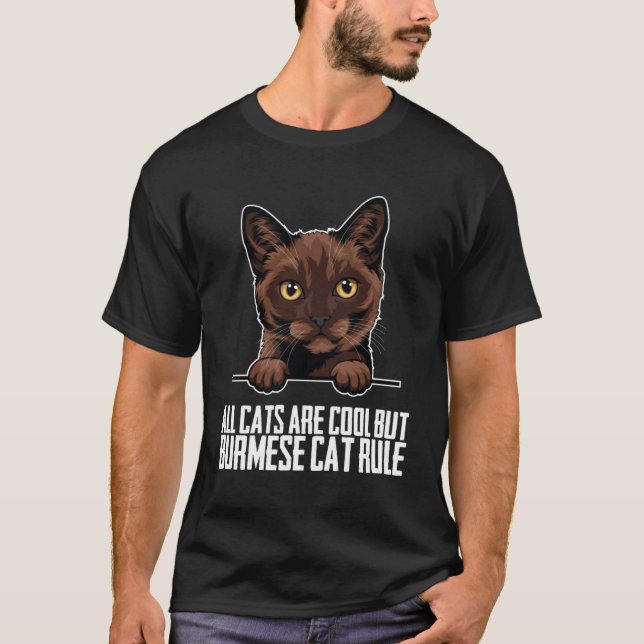 Camiseta Gato birmanês pai birmanês (Frente)
