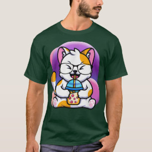 Camiseta gato boba come ramen anime kawaii neko, gato comen