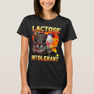 Camiseta Gato Bobo Intolerante à Lactose Meme Dito Divertid