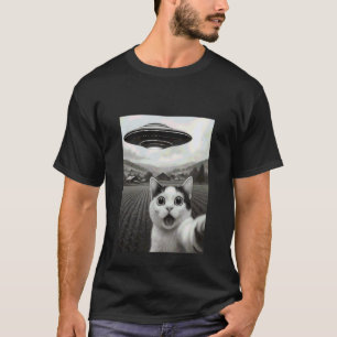 Camiseta Gato Bobtail Selfie Engraçado Meme de Abdução Alie