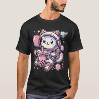Camiseta Gato Bolha Bobaea No Espaço Astronauta Rapaz Anime