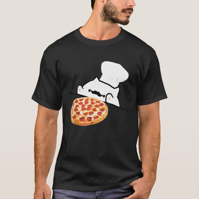 Camiseta Gato Bongo Pizzaiolo Memes Dank (Frente)